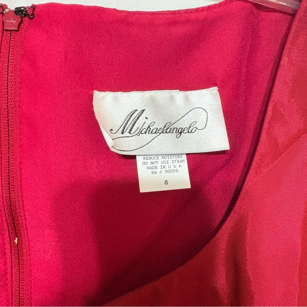 Vintage Rampage red satin peplum top featuring a bold statement style - Picture 3 of 8